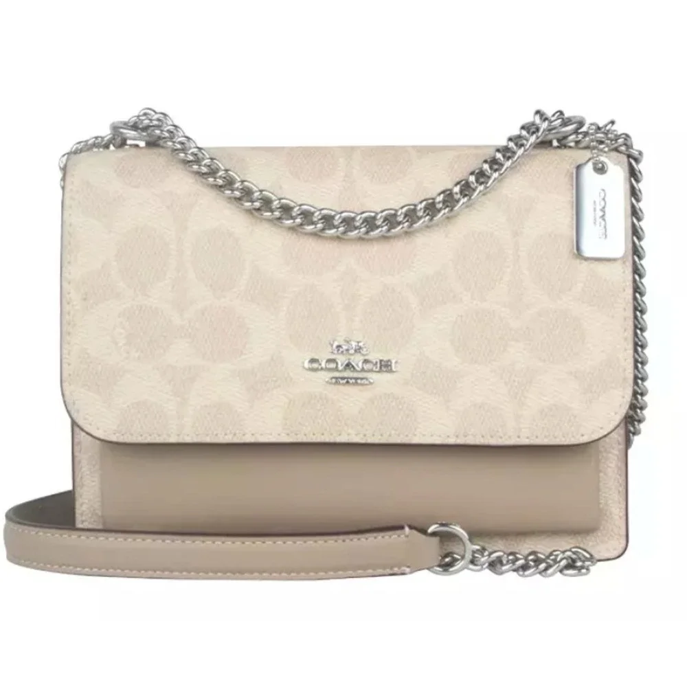 COACH KLARE Mini Crossbody Bag In Signature Canvas Sand/Taupe